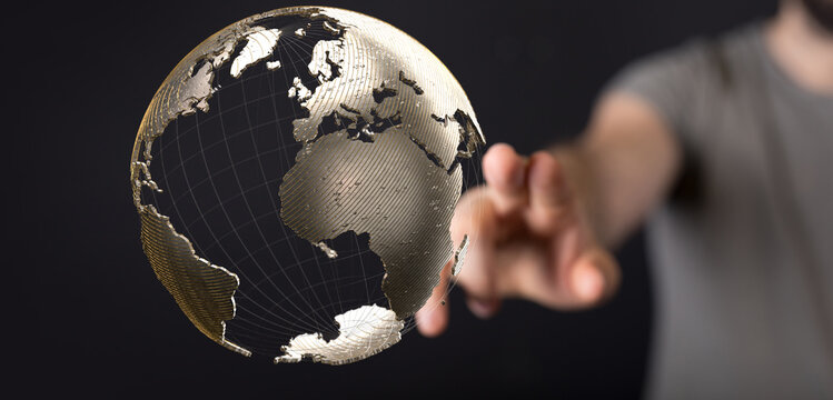 technology global digital earth futuristic background