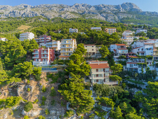 Fototapeta na wymiar Matusici an der Makarska Riviera von oben