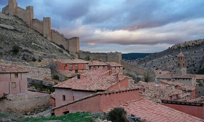 Obraz premium Beautiful old architecture and buildings in the mountain village of Albarracin, Spain