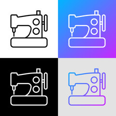 Sewing machine thin line icon. Modern vector illustration for tailor logo.