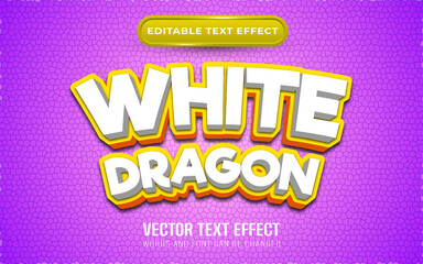 White dragon editable text effect