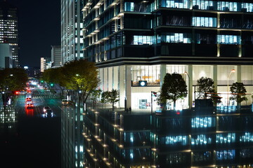 横浜みなとみらいのビル夜景