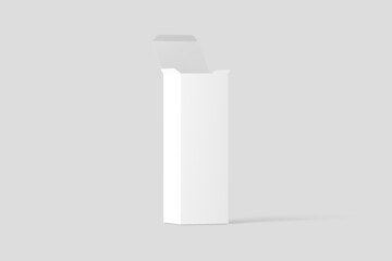Long Rectangle Box White Blank Mockup