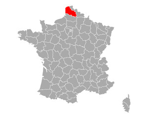 Karte von Pas-de-Calais in Frankreich