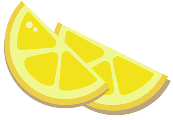 vector illustration of a slice of  yellow lemon / долька лимона, векторная иллюстрация