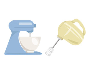 Vector set of kitchen appliances icons. Flat style. Vector isolated on white background.