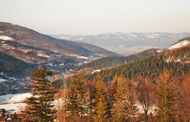 Panoramic view of Szczyrk. Poland