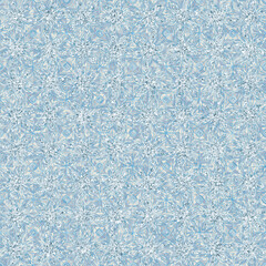 Ice pattern with snowflakes. Blue shades. Seamless texture. New Year's and Christmas.