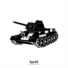 Tank silhouette. Vector illustraation. EPS10