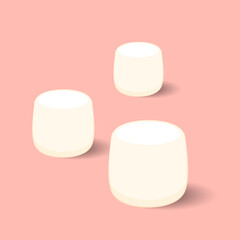 Marshmallow cartoon vector. free space for text.