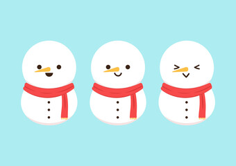 Snowman cartoon. Christmas design. Vector flat design.