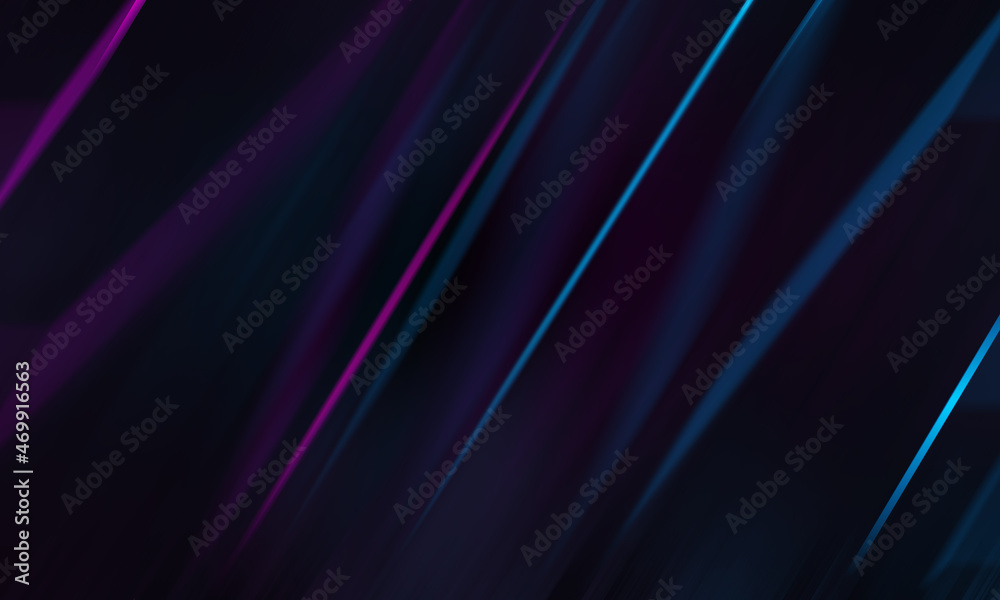 Wall mural bright abstract blurred background with bokeh. blurred lights, neon glowing lines on a dark backgrou