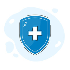 Immune shield concept in flat style, vector