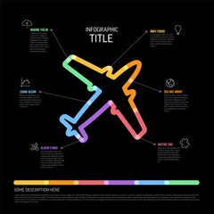 Thick dark line plane multipurpose infographic template