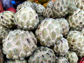 fresh green sweet fruit sarifa on fruit shop