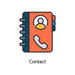 Contact vector fill outline Icon Design illustration. Web And Mobile Application Symbol on White background EPS 10 File