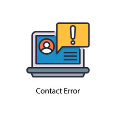 Contact Error vector fill outline Icon Design illustration. Web And Mobile Application Symbol on White background EPS 10 File