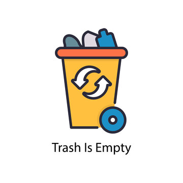 Trash Is Empty vector fill outline Icon Design illustration. Web And Mobile Application Symbol on White background EPS 10 File