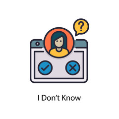 I Don’t Know vector fill outline Icon Design illustration. Web And Mobile Application Symbol on White background EPS 10 File