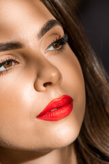 Naklejka premium Smiling portrait of beautiful atractive fashion young woman. 