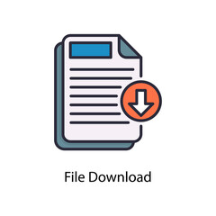 File Download vector fill outline Icon Design illustration. Web And Mobile Application Symbol on White background EPS 10 File