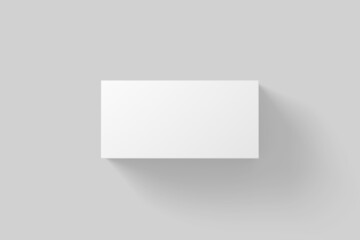 Wide Rectangle Box White Blank Mockup