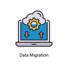 Data Migration vector fill outline Icon Design illustration. Web And Mobile Application Symbol on White background EPS 10 File