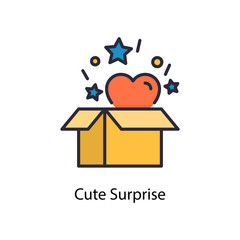 Cute Surprise vector fill outline Icon Design illustration. Web And Mobile Application Symbol on White background EPS 10 File