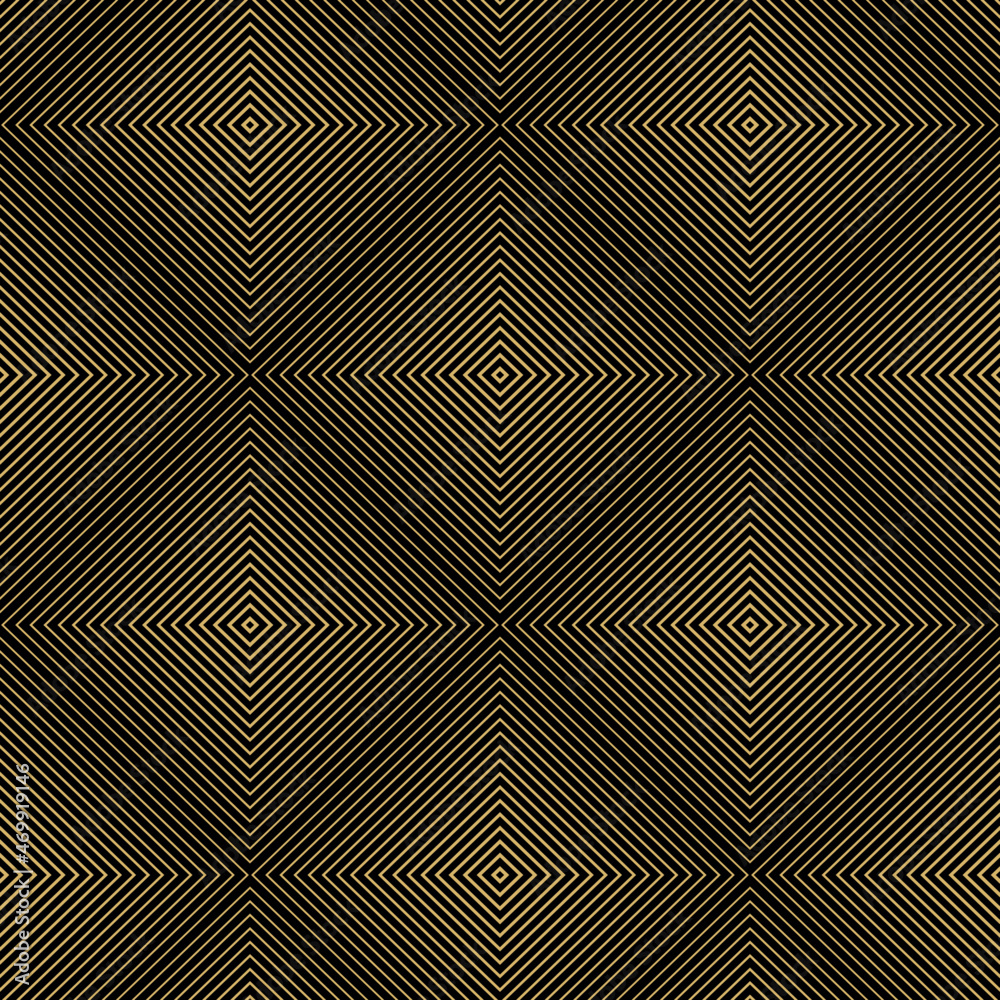 Leinwandbilder Backgrounds pattern seamless geometric gold square abstract and line vector design. Pattern chevron abstract background black and gold luxury color geometric vector. Royal Japanese Christmas print.