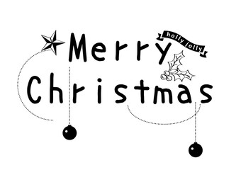 fun black and white Merry Christmas logo mark. label.