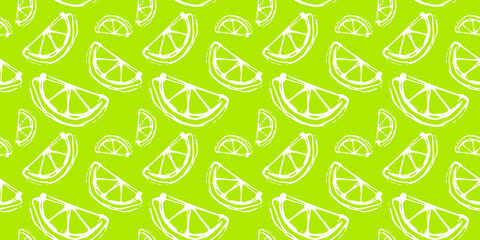 lemon lime - vector seamless pattern. citrus - color illustration