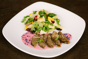  Luxury beautiful restaurant meal in white dish