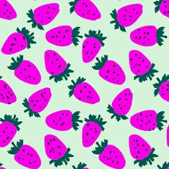 seamless background with strawberries