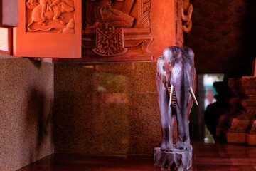 Elephant statue. A view on a statue in the indoors of ancient architecture.