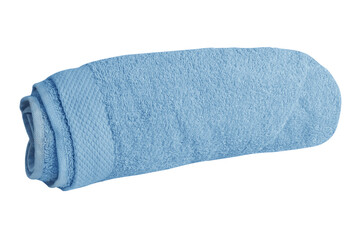 Blue towel on isolated white background