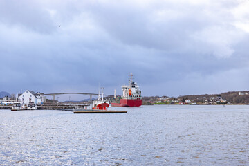 Norwegian chemical/oil tanker Key Bora  passes Brønnøysundet -Ship  built in 2006,Helgeland,Northern Norway,scandinavia,Europe