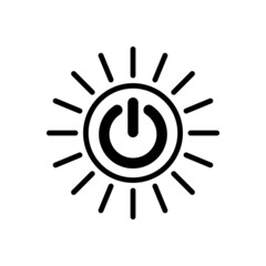 Line Icon Power Electricity Button Simple Style. Vector sign in a simple style isolated on a white background. Original size 64x64 pixels.