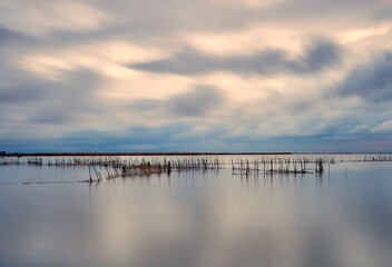 sunset over the lake