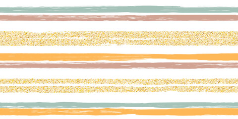 Lines brushstroke stripes summer seamless pattern.