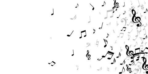 Musical note icons vector pattern. Symphony