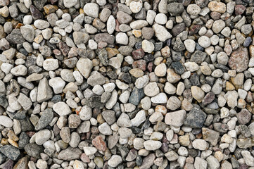 Background of pebbles and rubble. Top view.