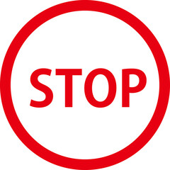 Stop mark in red. Vector. 