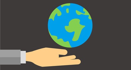 The man who holds the Earth. Vector.