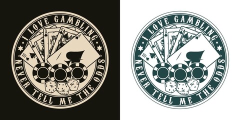 Casino vintage round print