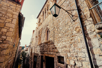 Fototapeta na wymiar Ancient europian architecture. Street in old town.