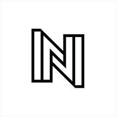 initials n logo vector template line