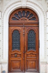 Wooden door in Beziers, France