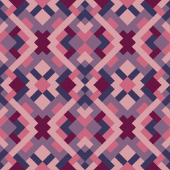 Mosaic seamless texture. Abstract pattern. Vector geometric background of triangles in purple color