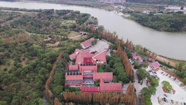 aerial view of ningbo yuyao hemudu historic site

