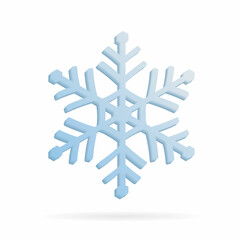 A charming volumetric snowflake with smooth rounded corners. 3 D. Vector illustration.